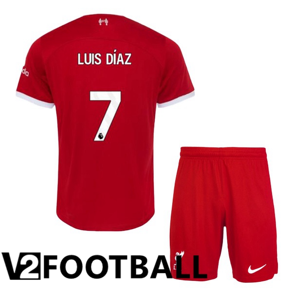 FC Liverpool (LUIS DÍAZ 7) Kids Football Shirt Home Red 2023/2024