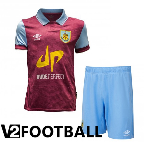 Burnley Kids Football Shirt Home Red 2023/2024