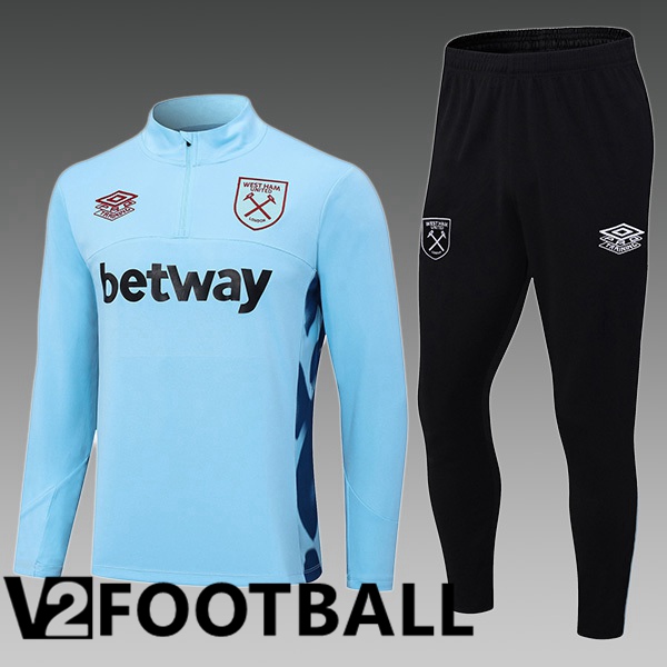 West Ham Kids Training Tracksuit Suit Blue 2023/2024