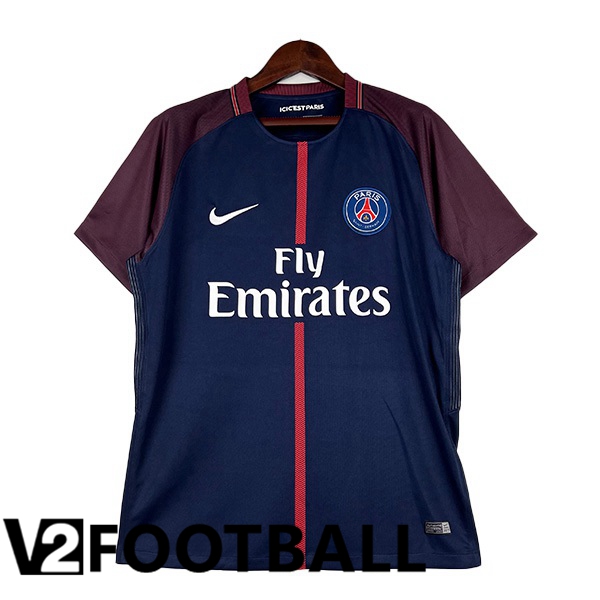 Paris PSG Retro Football Shirt Home Royal Bluee 2017-2018