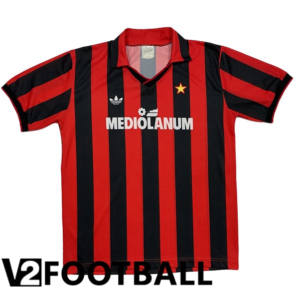 AC Milan Retro Football Shirt Home Red 1990-1991