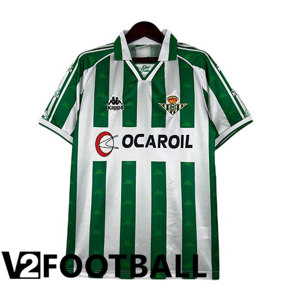 Real Betis Retro Football Shirt Home White Green 1995-1996