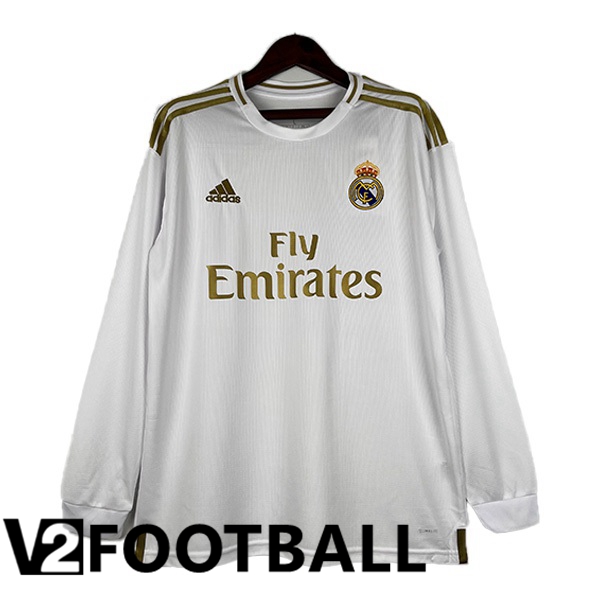 Real Madrid Retro Football Shirt Home Long Sleeve White 2019-2020