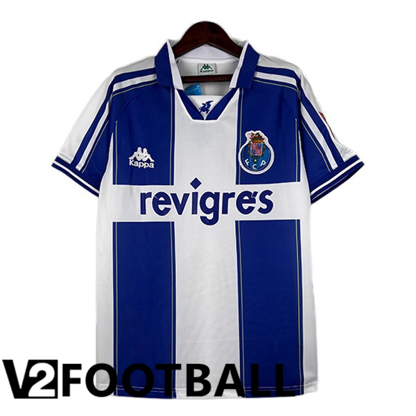 FC Porto Retro Football Shirt Home Blue White 1998-1999