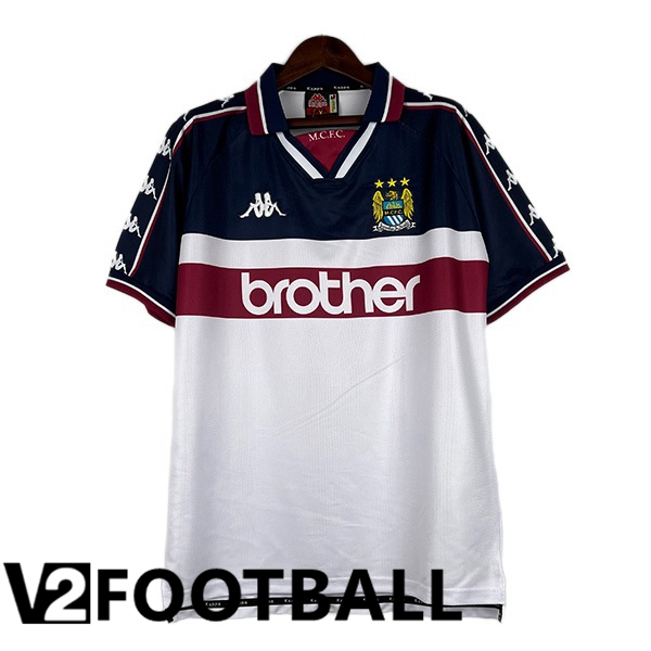 Manchester City Retro Football Shirt Away White 1997-1998