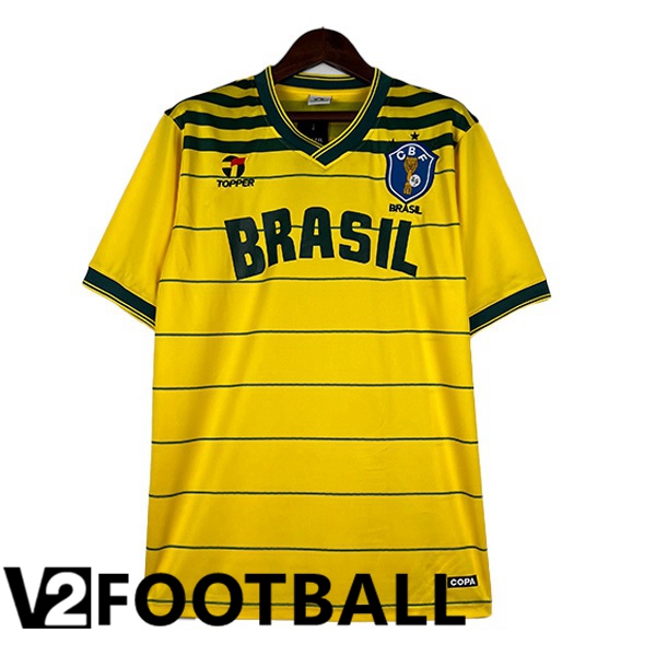 Brazil Retro Football Shirt Home Yellow 1984