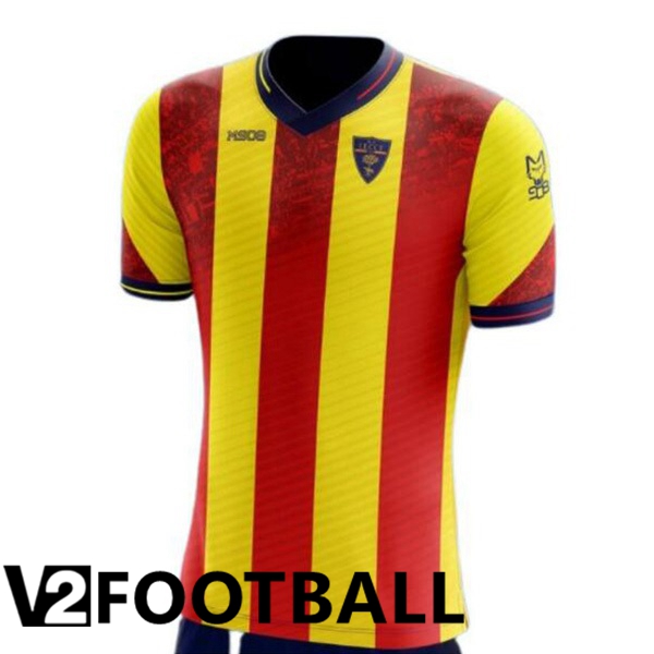 Lecce Home Soccer Shirt Red Yellow 2023/2024