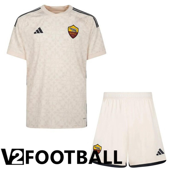 AS Roma Kids Away Soccer Shirt Yellow 2023/2024