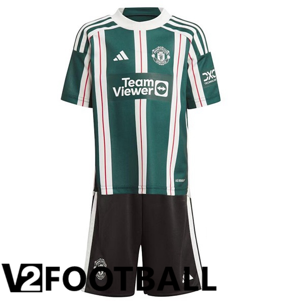 Manchester United Kids Away Soccer Shirt Green 2023/2024