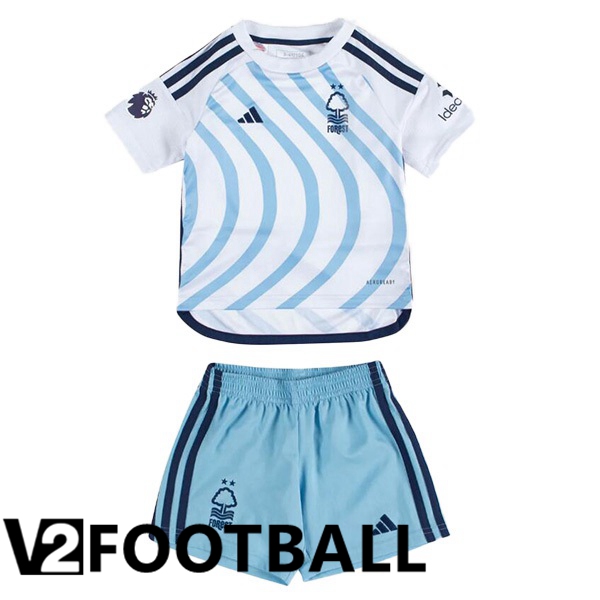 Nottingham Forest Kids Away Soccer Shirt Blue White 2023/2024