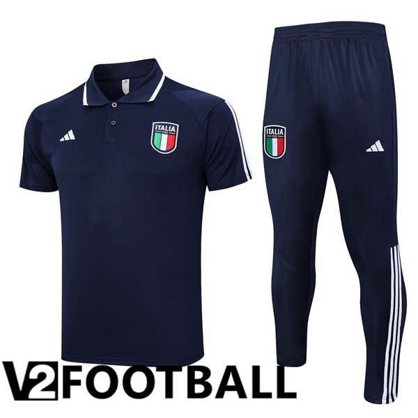 Italy Soccer Polo + Pants Blue Royal 2023/2024