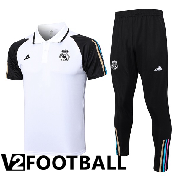 Real Madrid Soccer Polo + Pants White 2023/2024