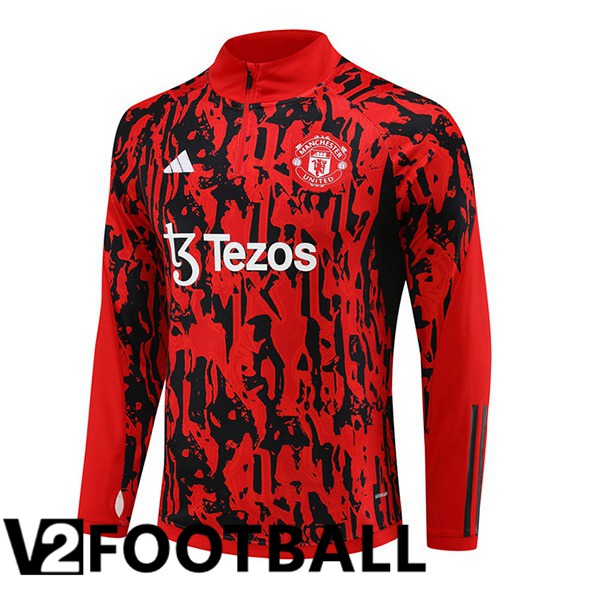 Manchester United Training Sweatshirt Red Black 2023/2024