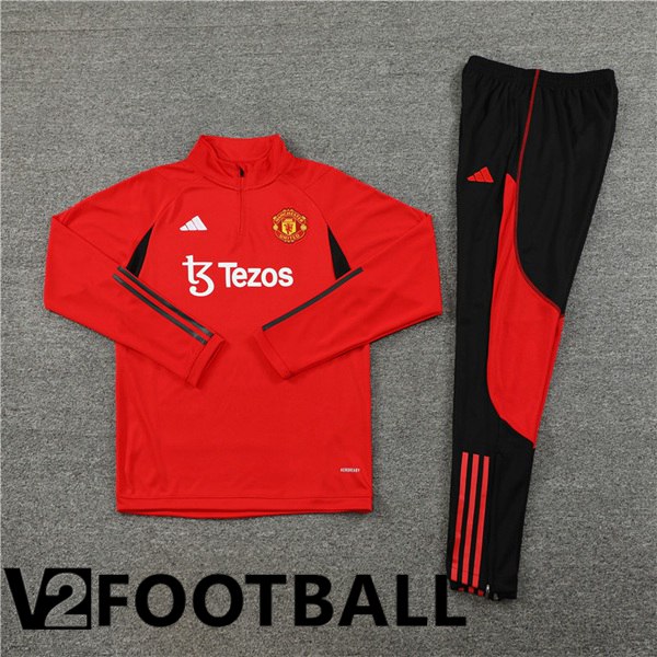 Manchester United Training Tracksuit Suit Red 2023/2024