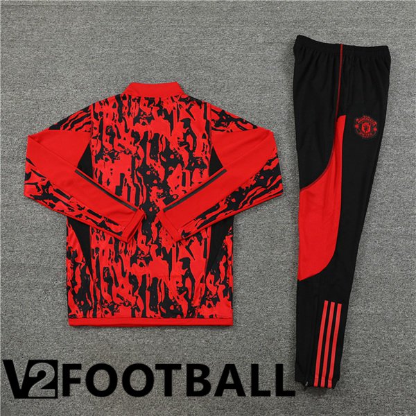 Manchester United Training Tracksuit Suit Red Black 2023/2024