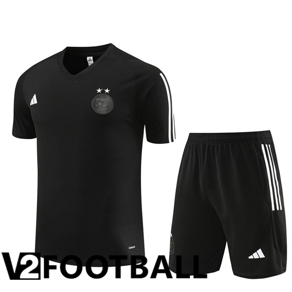 Algerie Training T Shirt + Shorts Black 2023/2024