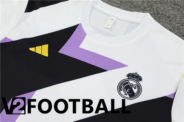 Real Madrid Training T Shirt + Shorts White Black 2023/2024