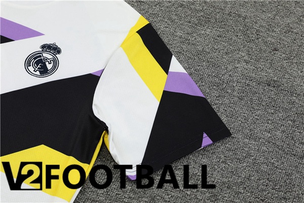 Real Madrid Training T Shirt + Shorts White Black 2023/2024