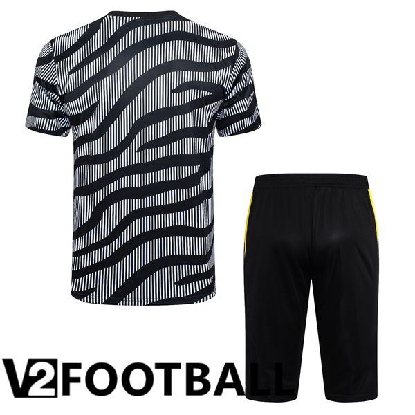 Juventus Training T Shirt + Shorts Black 2023/2024