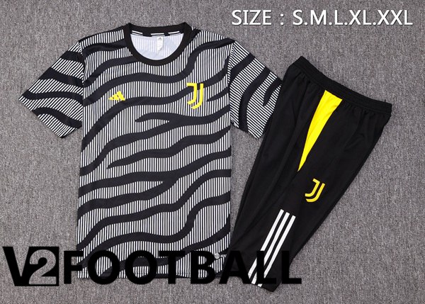 Juventus Training T Shirt + Shorts Black 2023/2024