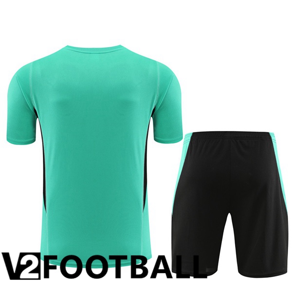 Manchester United Training T Shirt + Shorts Green 2023/2024