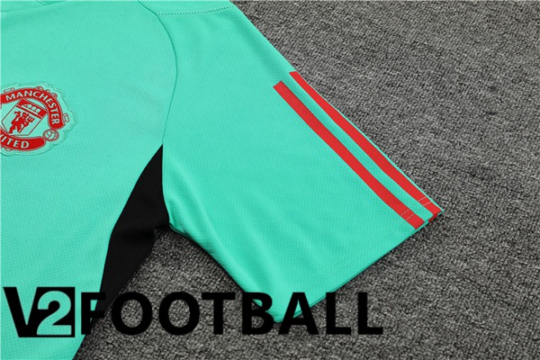 Manchester United Training T Shirt + Shorts Green 2023/2024