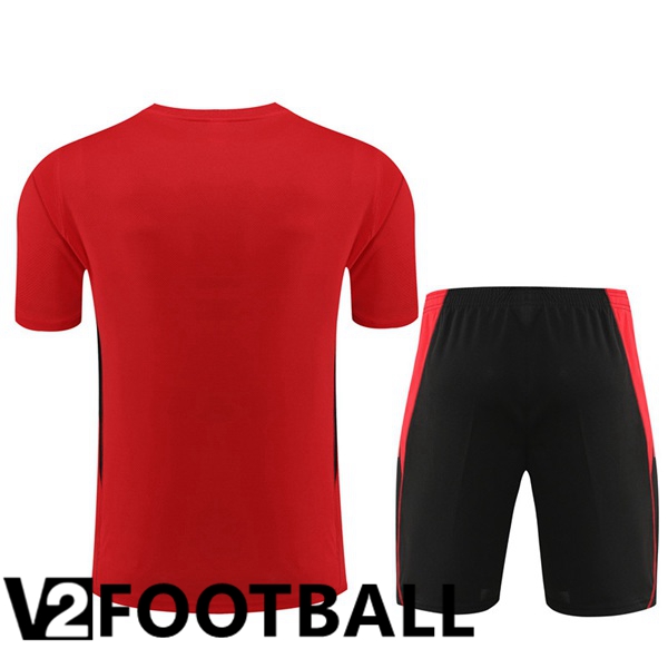 Manchester United Training T Shirt + Shorts Red 2023/2024