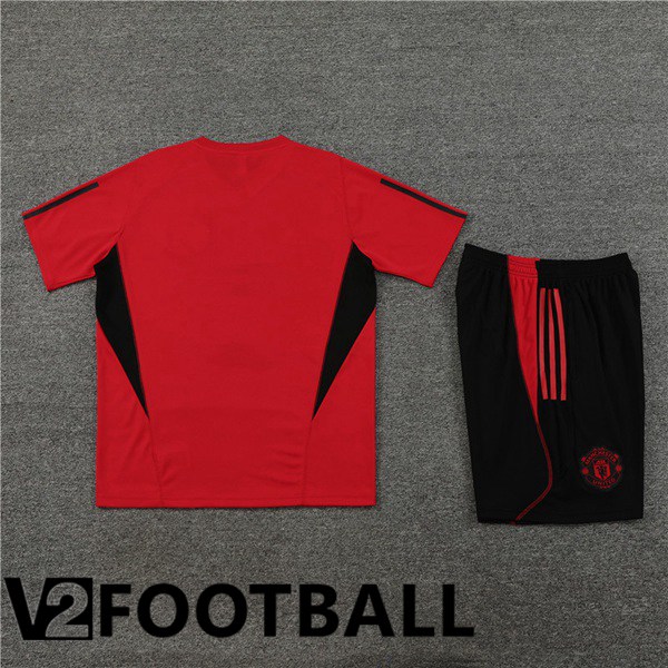 Manchester United Training T Shirt + Shorts Red 2023/2024