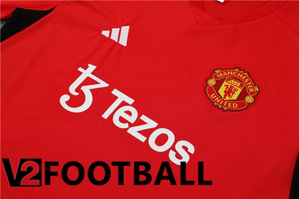 Manchester United Training T Shirt + Shorts Red 2023/2024