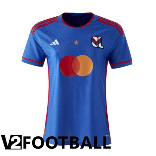 Lyon OL Womens Away Soccer Shirt Blue 2023/2024