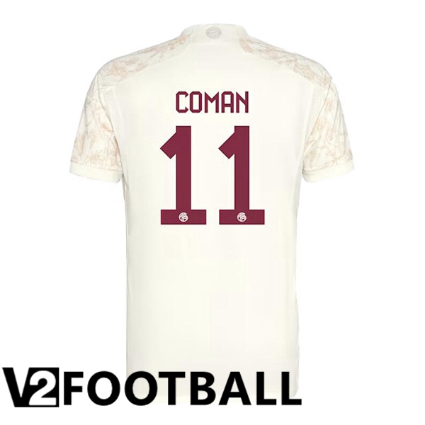 Bayern Munich Coman 11 Third Soccer Shirt Yellow 2023/2024