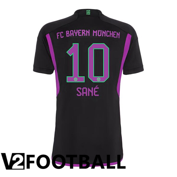 Bayern Munich Sané 10 Away Soccer Shirt Black 2023/2024