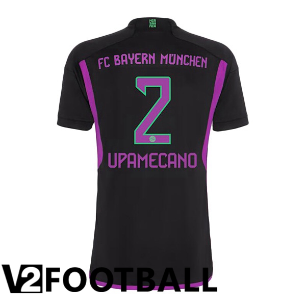 Bayern Munich Upamecano 2 Away Soccer Shirt Black 2023/2024