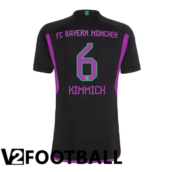 Bayern Munich Kimmich 6 Away Soccer Shirt Black 2023/2024