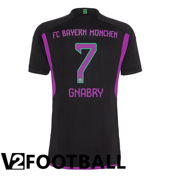 Bayern Munich Gnabry 7 Away Soccer Shirt Black 2023/2024