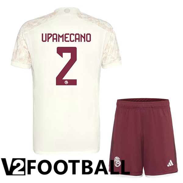 Bayern Munich Upamecano 2 Kids Third Soccer Shirt Yellow 2023/2024