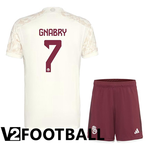 Bayern Munich Gnabry 7 Kids Third Soccer Shirt Yellow 2023/2024