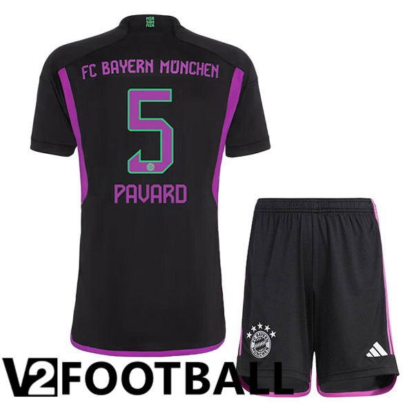 Bayern Munich Pavard 5 Kids Away Soccer Shirt Black 2023/2024