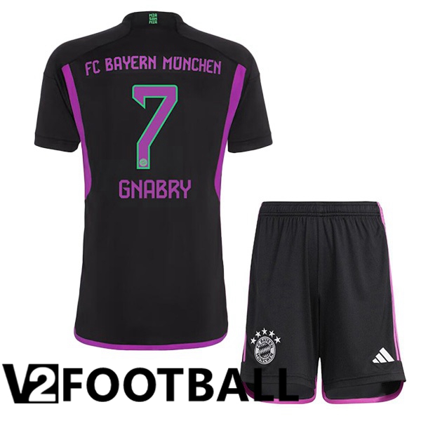 Bayern Munich Gnabry 7 Kids Away Soccer Shirt Black 2023/2024
