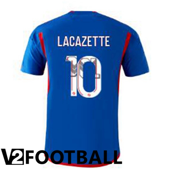 Lyon OL LACAZETTE 10 Away Soccer Shirt Blue 2023/2024