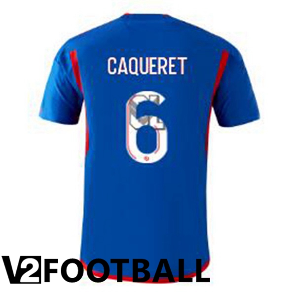 Lyon OL CAQUERET 6 Away Soccer Shirt Blue 2023/2024