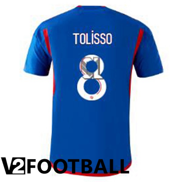 Lyon OL TOLISSO 8 Away Soccer Shirt Blue 2023/2024