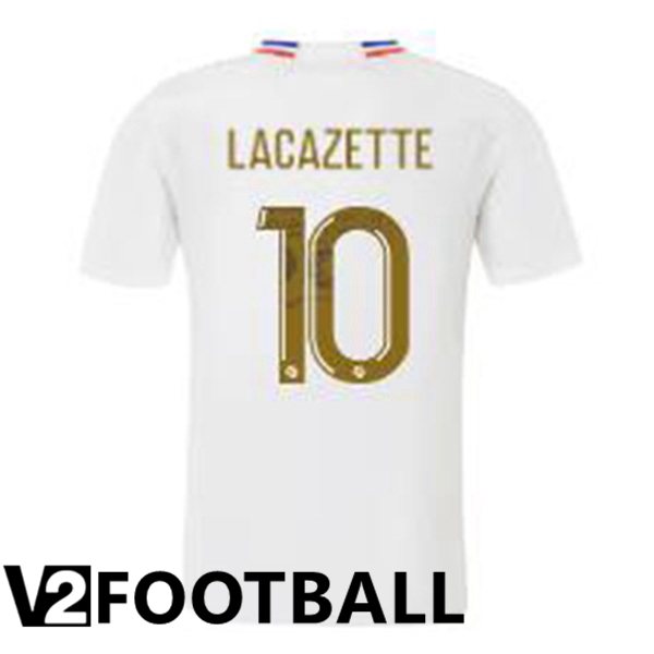 Lyon OL LACAZETTE 10 Home Soccer Shirt White 2023/2024