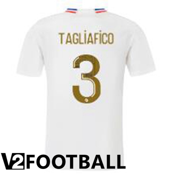 Lyon OL TAGLIAFICO 3 Home Soccer Shirt White 2023/2024