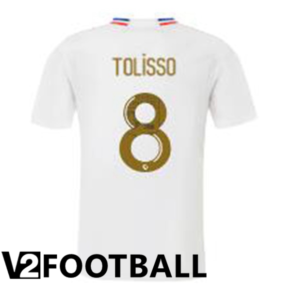 Lyon OL TOLISSO 8 Home Soccer Shirt White 2023/2024