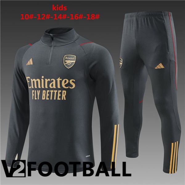 Arsenal Kids Training Tracksuit Suit Grey 2023/2024