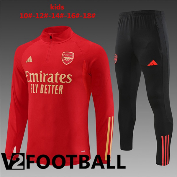 Arsenal Kids Training Tracksuit Suit Red 2023/2024