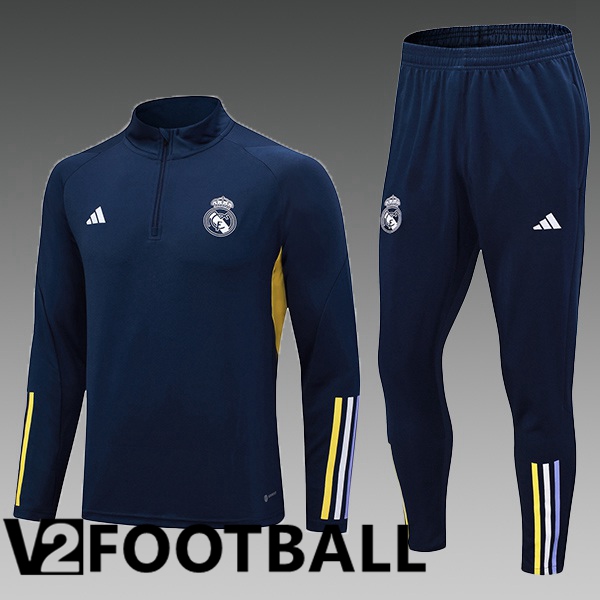 Real Madrid Kids Training Tracksuit Suit Blue Royal 2023/2024
