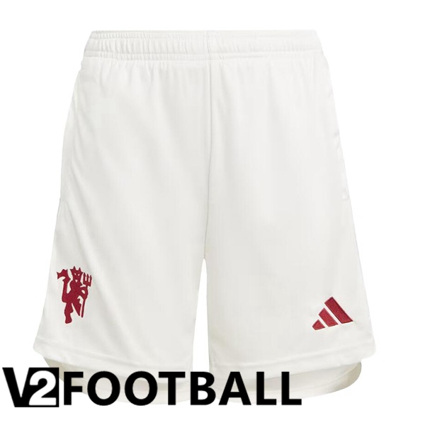 Manchester United Soccer Shorts Third White 2023/2024