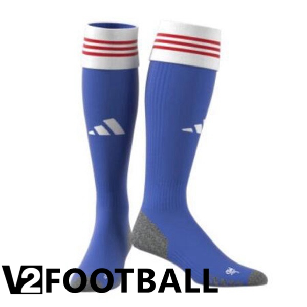 Lyon OL Soccer Socks Away Blue 2023/2024